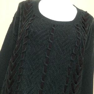 Style & Co NEW Oversized Sweater Green Black